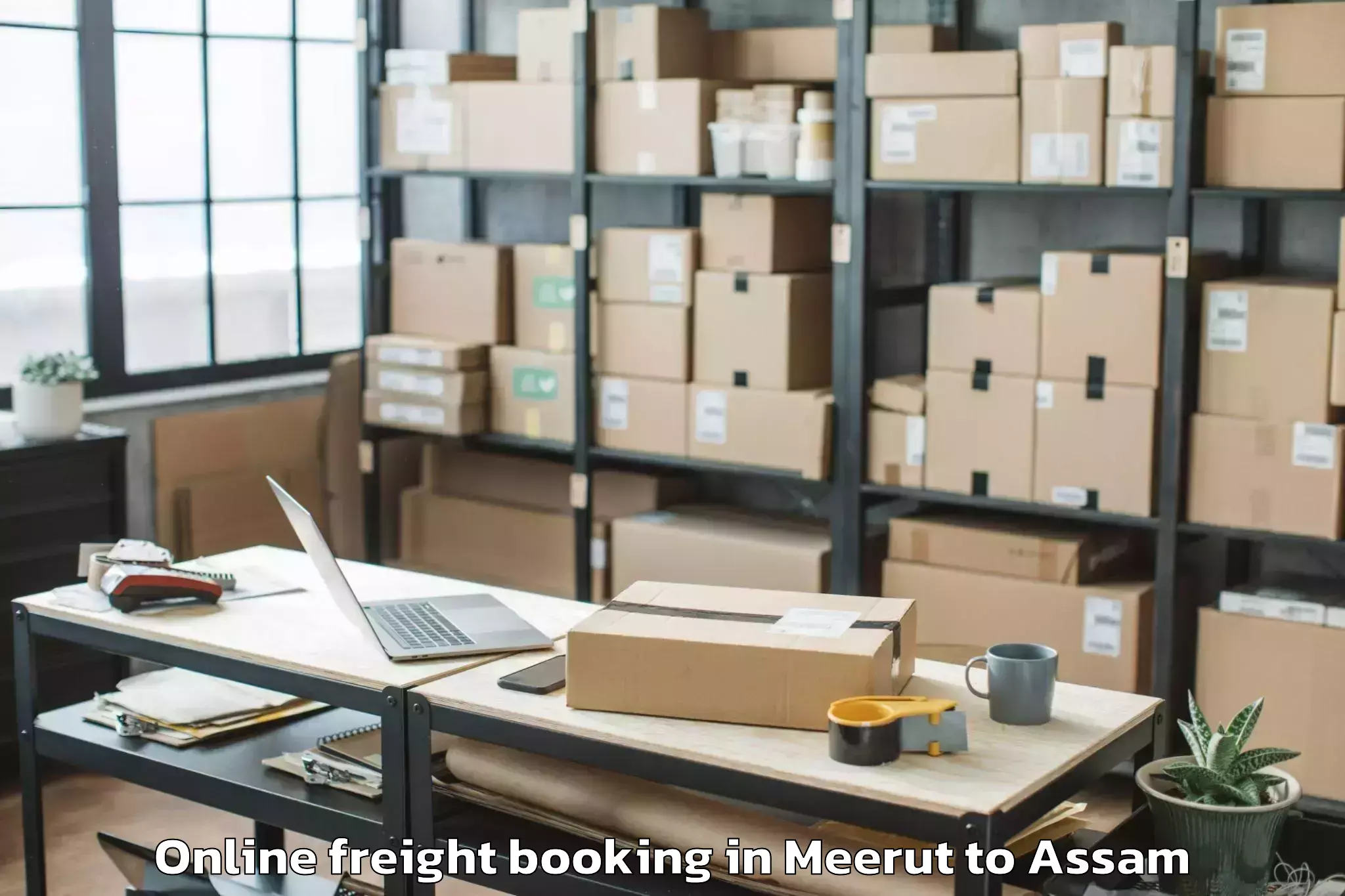 Book Meerut to Tezpur University Online Freight Booking Online